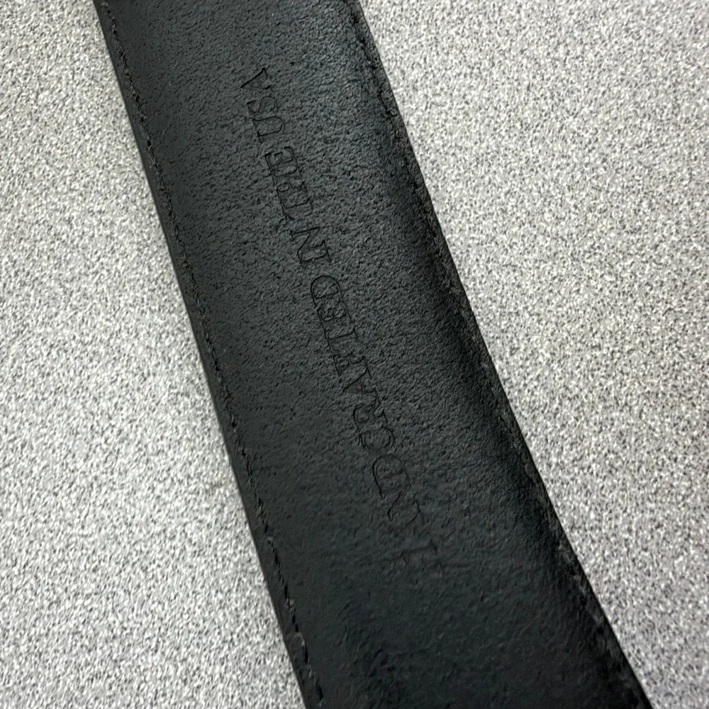 Nordstrom Belt Mens 36 Black Leather Handcrafted in USA Dress Casual Classic